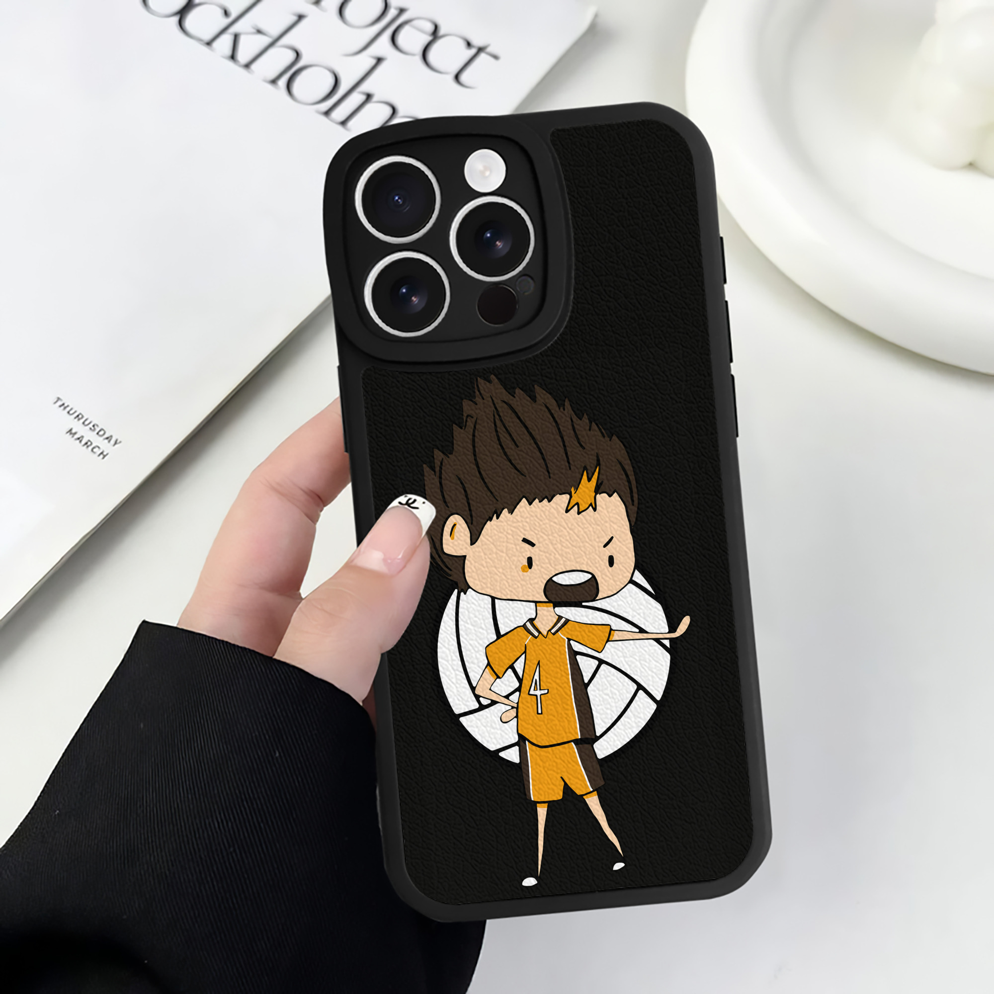 （画像用） ハイキュー!! Haikyu!! 【iPhone 16シリーズ対応】シリコンスマホケース（レザー調） 材質：シリコン